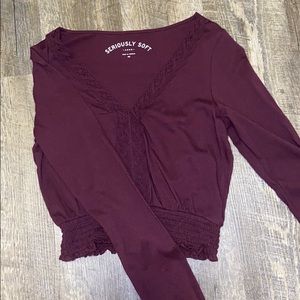 Long sleeve crop blouse